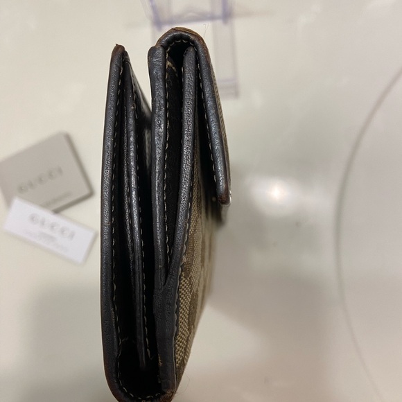 Authentic!! GUCCI Long Brown Leather Monogram Wallet. Luxury - Picture 10 of 12